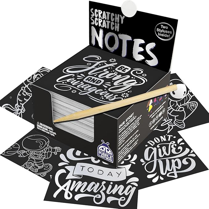 PURPLE LADYBUG Silver Holographic Scratch Art Mini Notes - Scratch Art Notes for Kids, Kids Games... | Amazon (US)