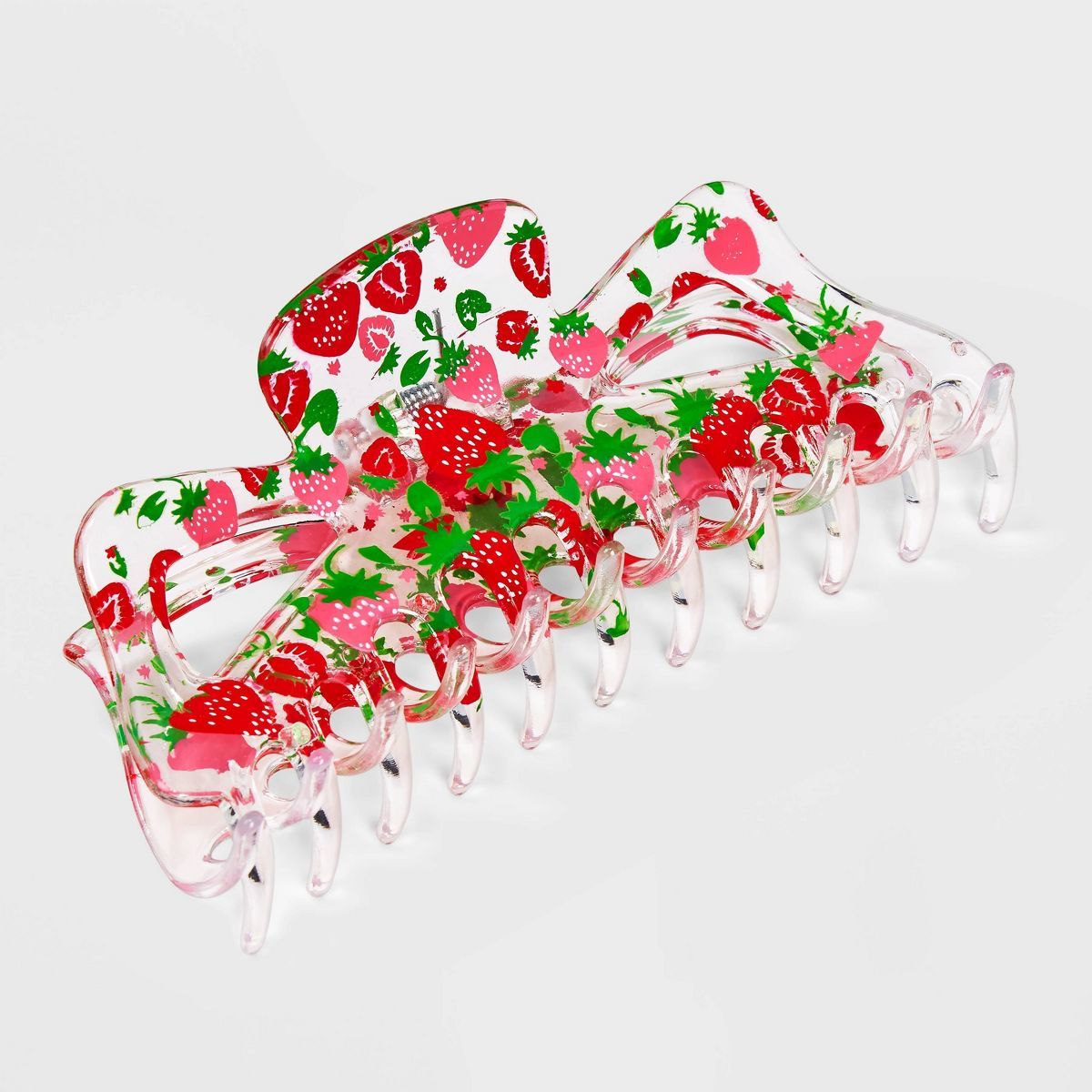 Jumbo Strawberry Print Hair Claw Clip - Wild Fable™ Green/Red | Target
