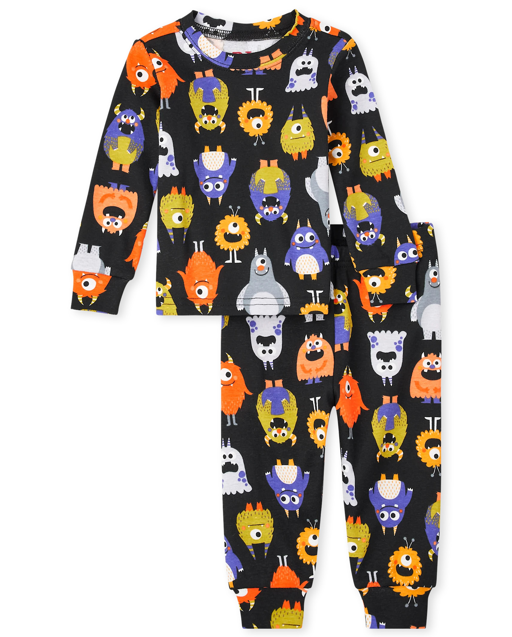 Unisex Baby And Toddler Glow Monster Mashup Snug Fit Cotton Pajamas - black | The Children's Place