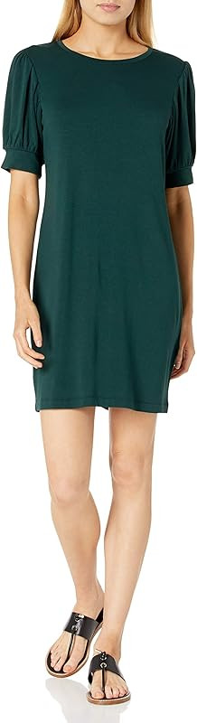 Amazon Essentials Women's Supersoft Terry Relaxed-Fit Short-Sleeve Puff-Sleeve Dress (Previously ... | Amazon (US)