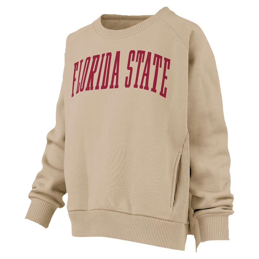 Florida State Seminoles Pressbox Women's Pocketed Raglan Pullover Sweatshirt - Khaki | Fanatics