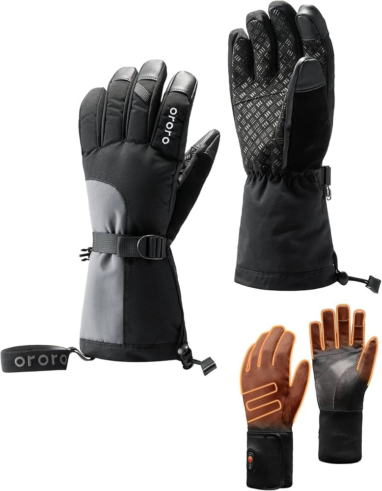 ORORO Heated Gloves for Men and Women, 3-in-1 Warm Gloves for Skiing Motorcycle with Battery | Amazon (US)