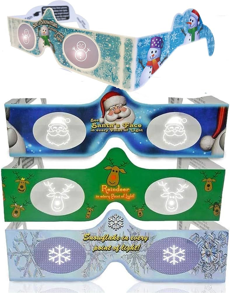 3D Christmas Glasses - Lights Turn into Magical Images Right Before Your Eyes! Our USA MADE Holid... | Amazon (US)