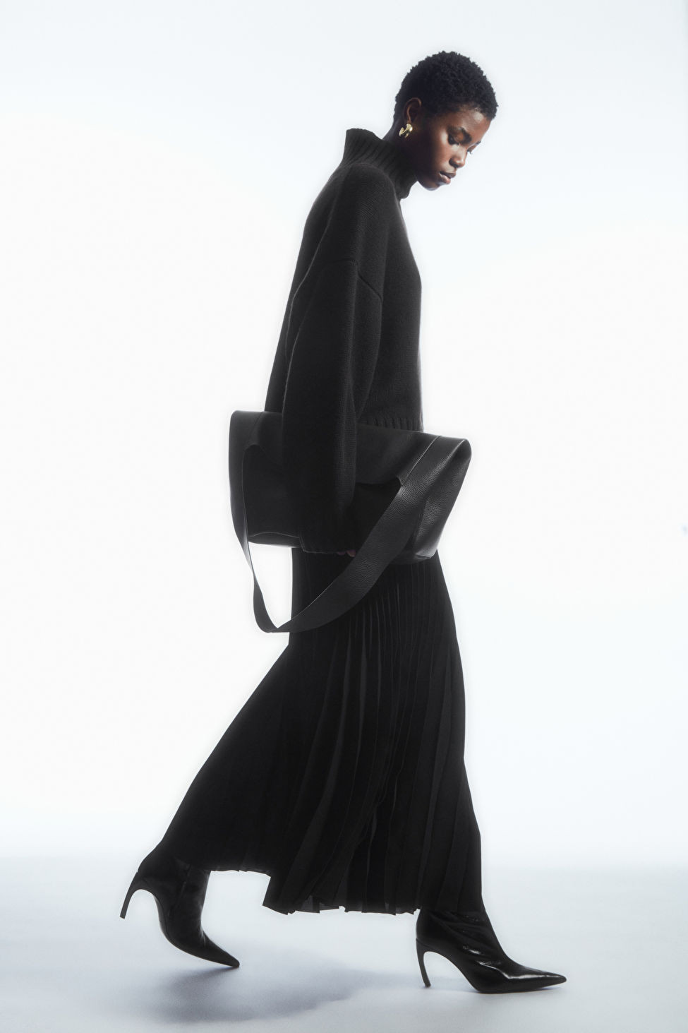 POINTED PATENT-LEATHER ANKLE BOOTS - BLACK - COS | COS UK