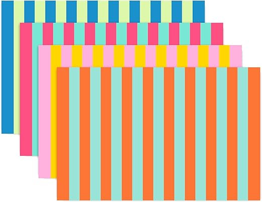 60Pc Stripe Paper Placemats Disposable Table Mat 4 Designs Modern Stripe Decorative Place Mats fo... | Amazon (US)
