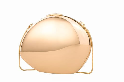 YYW Women Evening Handbag Metal Design Small Silver Clucth Purse Acrylic Shoulder Bag for Party Prom (Champagne) | Amazon (US)
