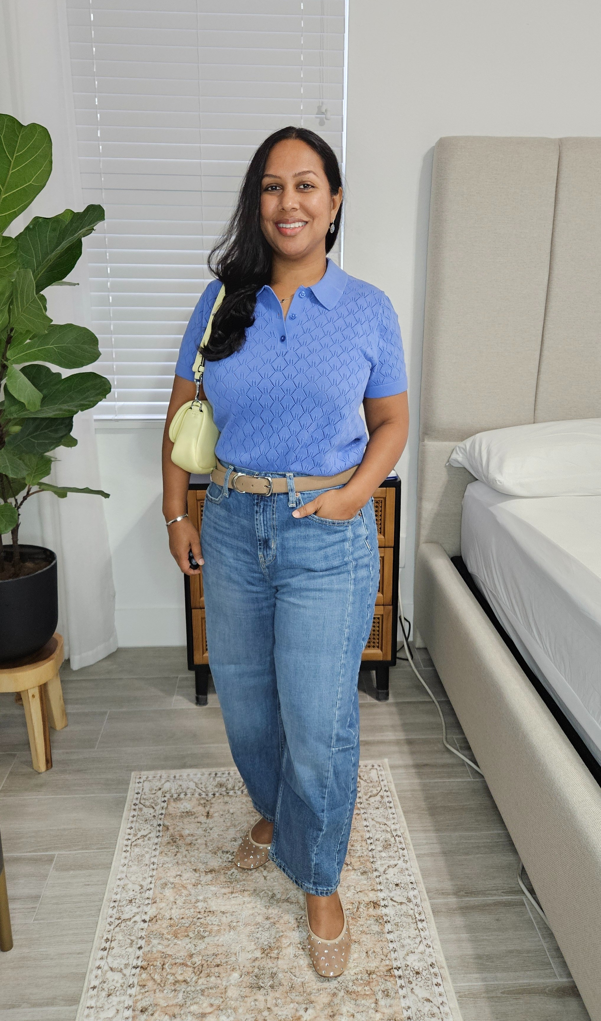 Fall transition outfit with color! Wearing size medium in top. 10P in denim. 

#LTKPetite #LTKMidsize #LTKSeasonal