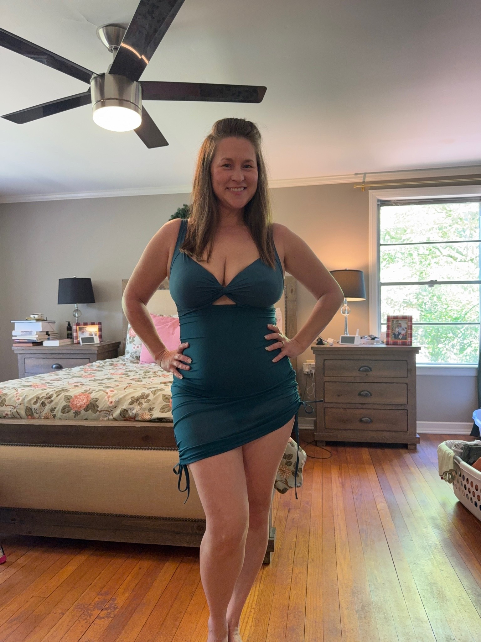 Shape wear meets swimsuit!! 
+ wearing a size large
+ runs short waisted so size up if you’re long waisted and want more chest coverage 
+ full coverage bottom 
+ skirt can be extended to above the knee ￼

#LTKMidsize #LTKOver40 #LTKSwim