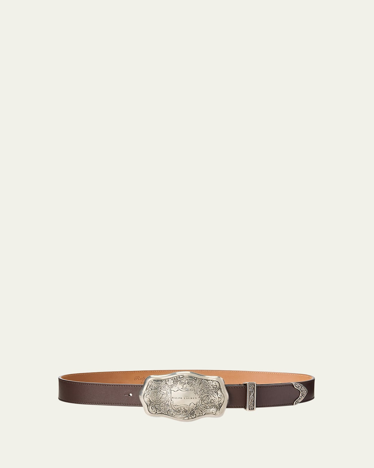RL Western Soft Lux Leather Belt | Bergdorf Goodman