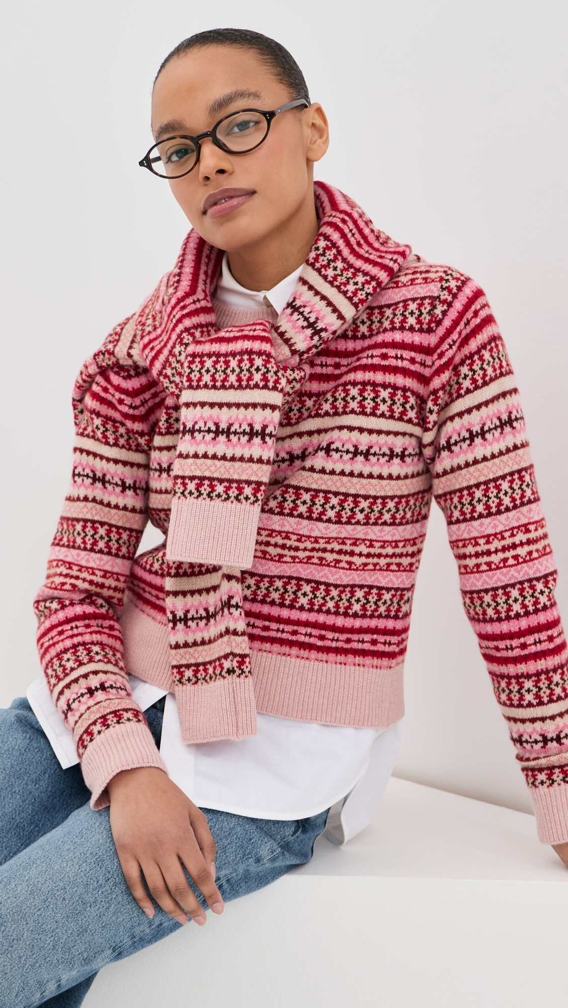 Fair Isle Shrunken Crew Neck Sweater | Shopbop