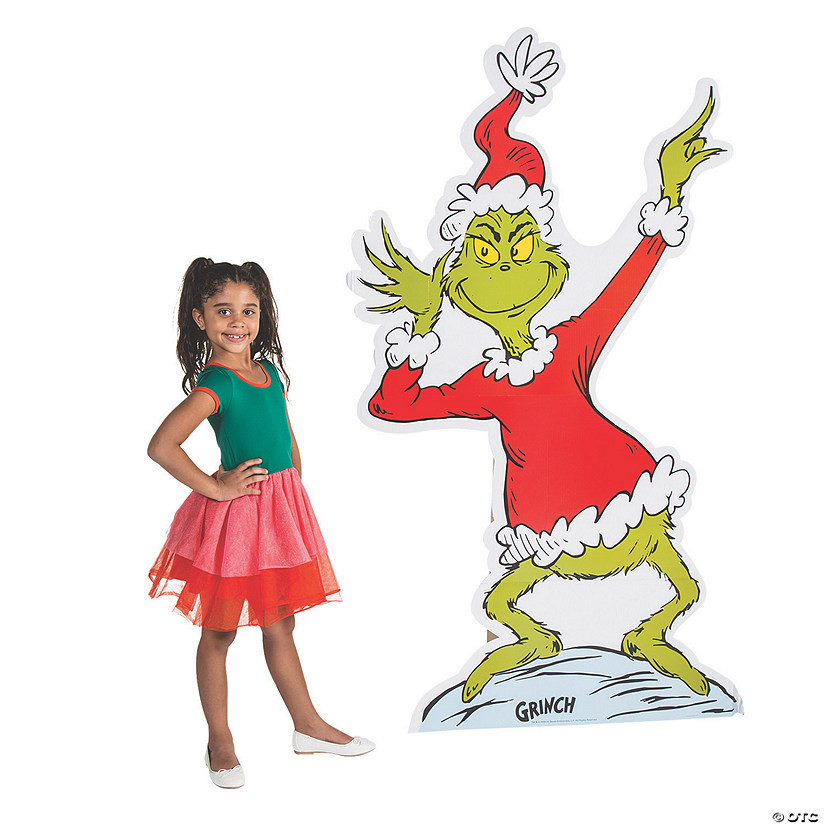 43 1/2" x 6 Ft. Dr. Seuss™ The Grinch Life-Size Cardboard Cutout Stand-Up | Oriental Trading Company