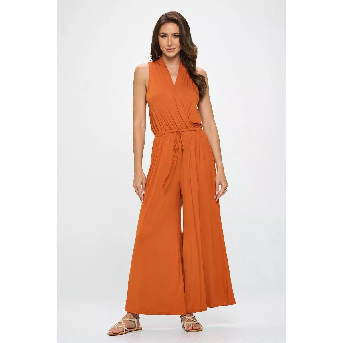 WEST K Women's Jillian Sleeveless Knit Jumpsuit - Medium - Burnt Orange | Target