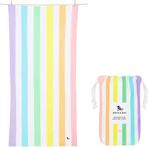 Dock & Bay Beach Towel - Quick Dry, Sand Free - Compact, Lightweight - 100% Recycled - Includes B... | Amazon (US)