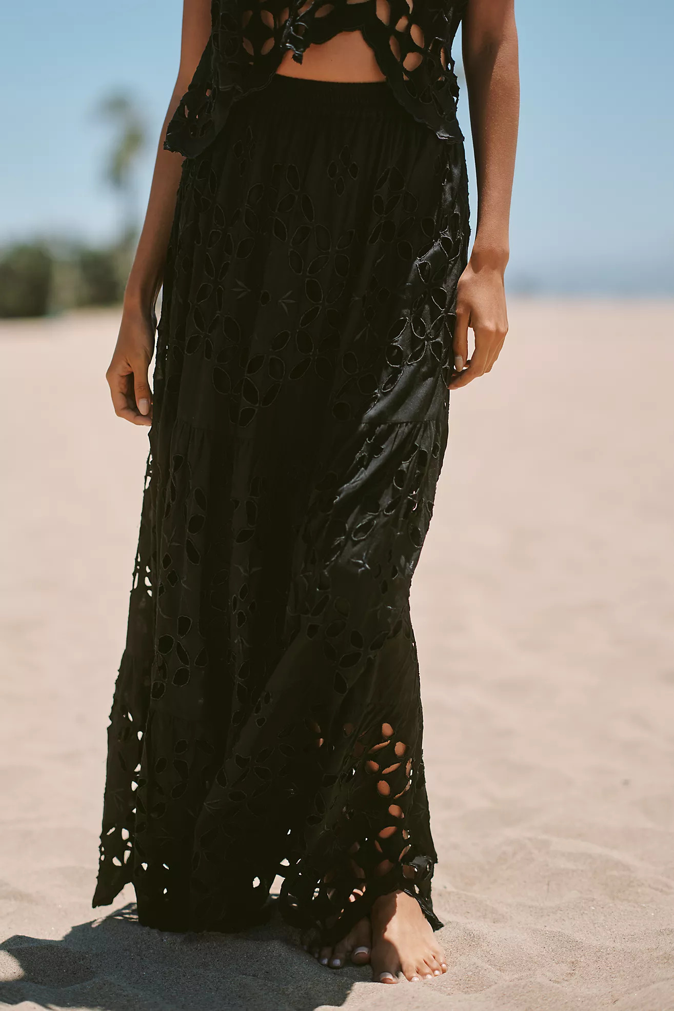 Tiare Hawaii Bora Bora Embroidered Midi Skirt | Anthropologie (US)