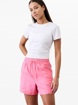 Retreat Linen Mid Rise 4" Short | Athleta | Athleta