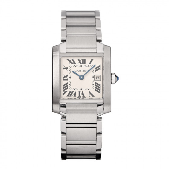 CARTIER Stainless Steel 25mm Medium Tank Francaise Quartz Watch | Fashionphile