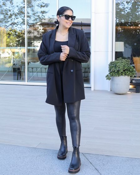 all black sleek outfit with faux leather boots and chelsea boots

#LTKstyletip #LTKmidsize #LTKSeasonal