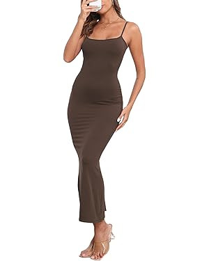 PRIMODA Women's Bodycon Spaghetti Strap Maxi Dress Ribbed Summer Sexy Slip Long Dress Fishtail He... | Amazon (US)