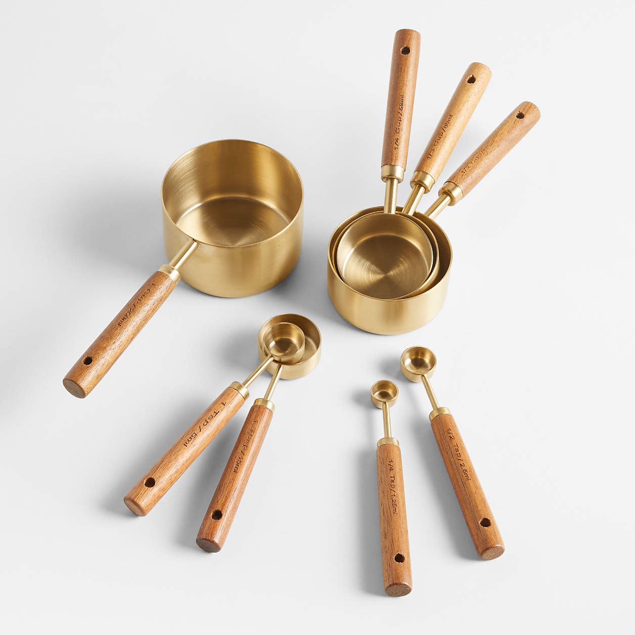 Acacia Wood and Gold Measuring Cups, Set of 4 + Reviews | Crate & Barrel | Crate & Barrel