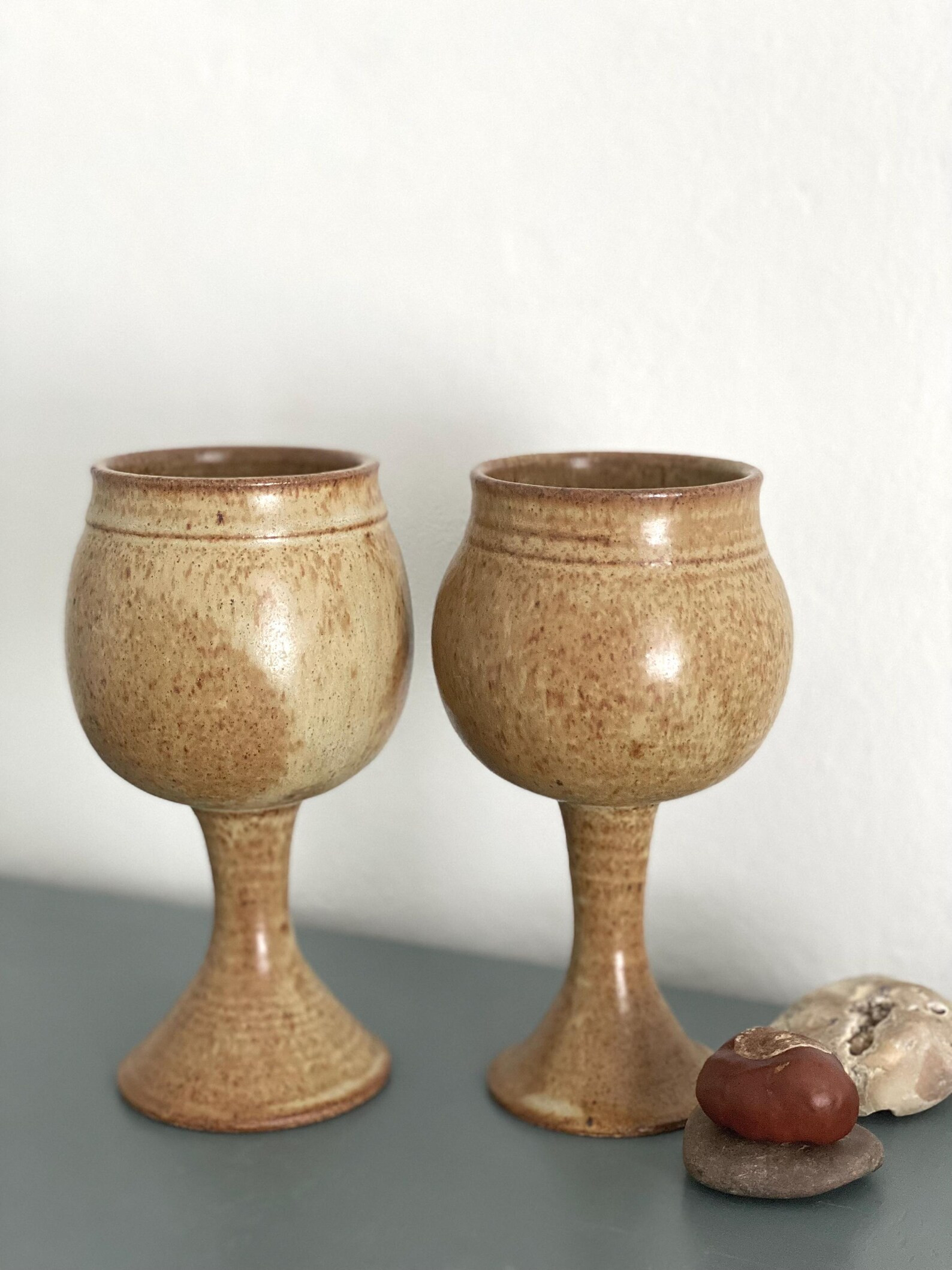 Speckled Studio Pottery Goblets for Wine or Mead - Etsy | Etsy (US)