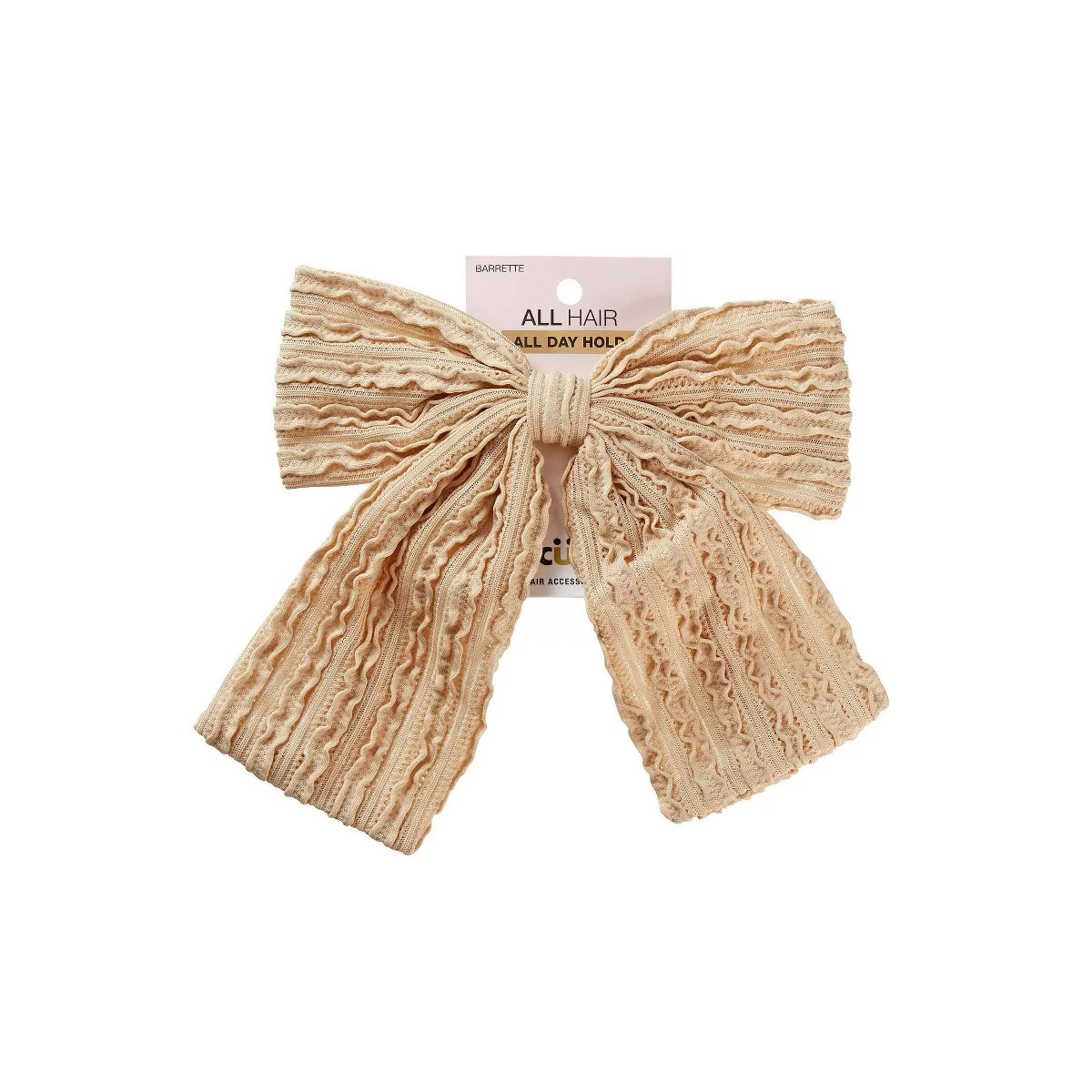 scünci Boho Chic Textured Bow Barrette - Latte - All Hair | Target