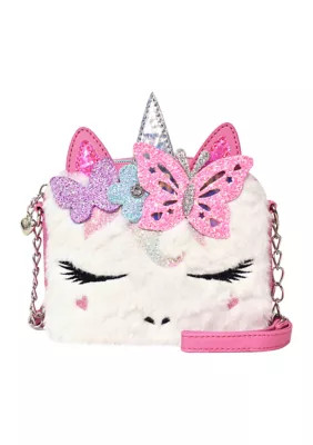 OMG Accessories Girls Gwen Butterfly Flower Crown Unicorn Crossbody Bag | Belk