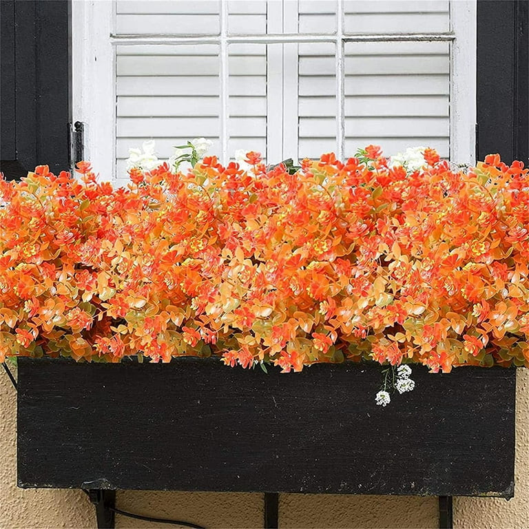 Morttic 8 Pack Fall Artificial Flowers Outdoors Autumn Faux Plants Outside UV Resistant Indoor Fa... | Walmart (US)