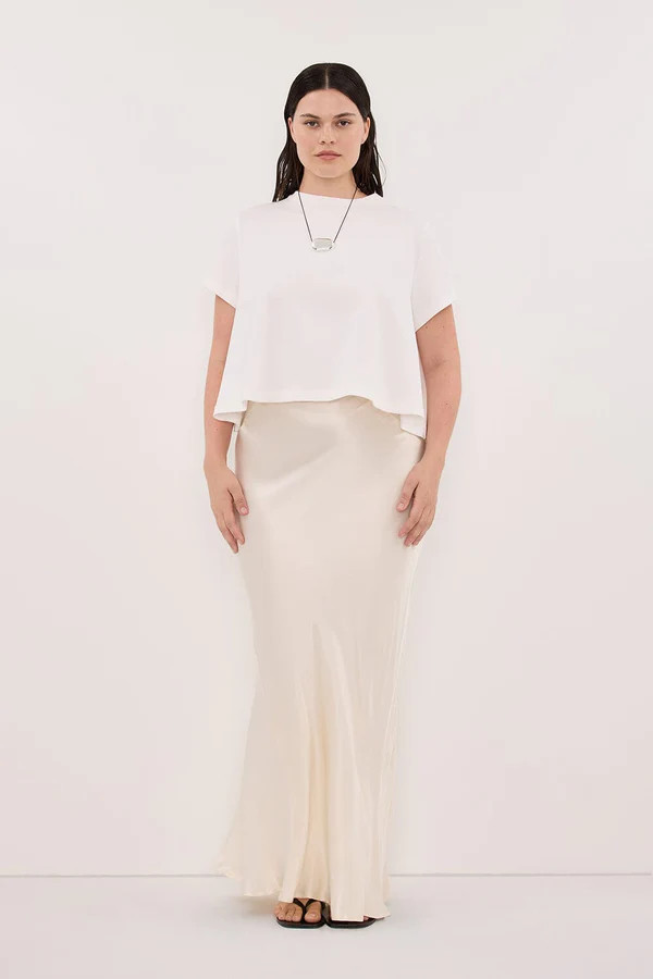 CHARLI CREAM SATIN MAXI SKIRT | DISSH