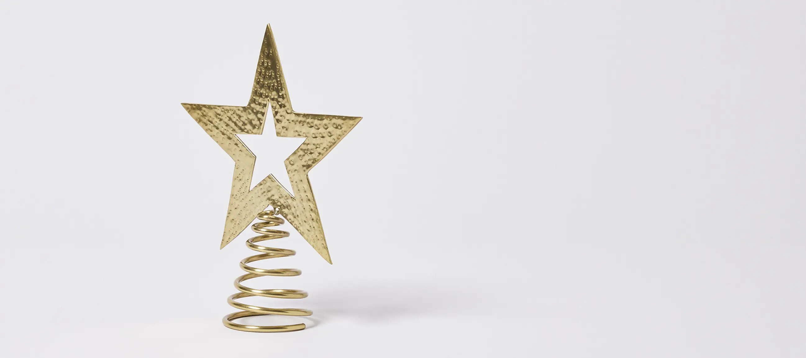 Gold Hammered Metal Star Tree Topper | Oliver Bonas | Oliver Bonas (Global)