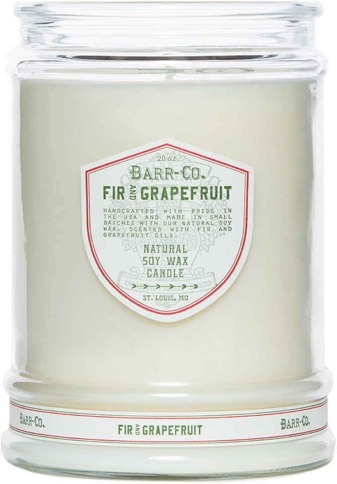 Barr-Co. Fir & Grapefruit Glass Tumbler Candle, Woody Citrus Scent, 120-Hour Long Burning Soy Wax... | Amazon (US)