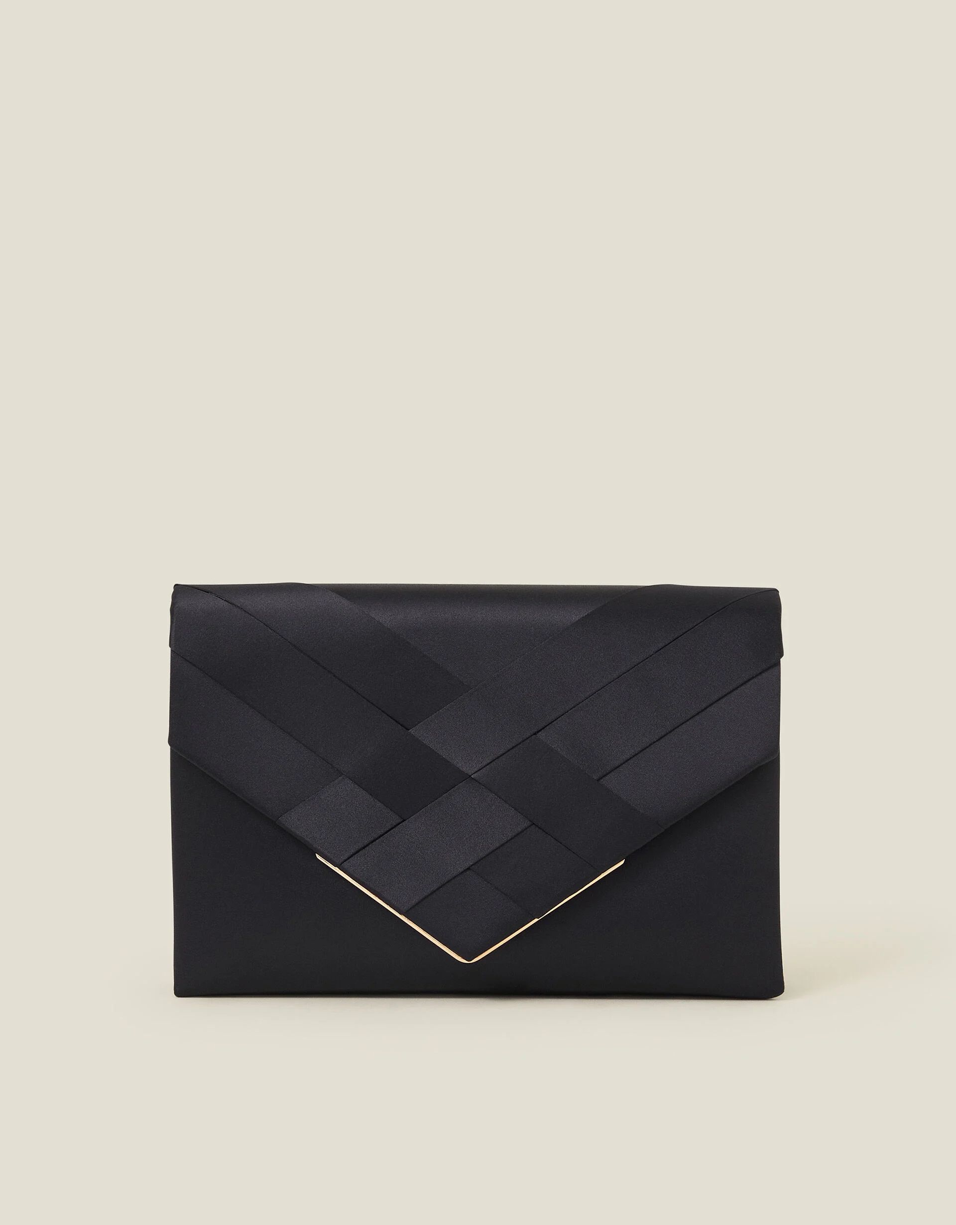 Woven Satin Envelope Clutch Bag Blue | Accessorize (Global)