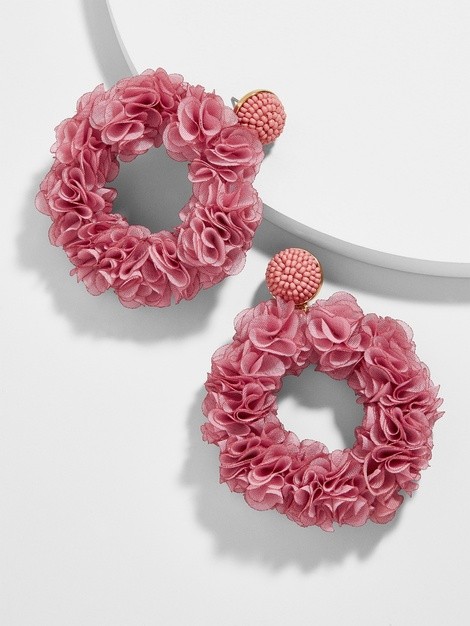 Camellia Flower Hoop Earrings | BaubleBar (US)
