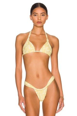 Stone Fox Swim Isobel Bikini Top in Banana Le Fleur from Revolve.com | Revolve Clothing (Global)