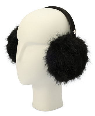 kate spade new york Oversized Faux-Fur Earmuffs - Macy's | Macy's