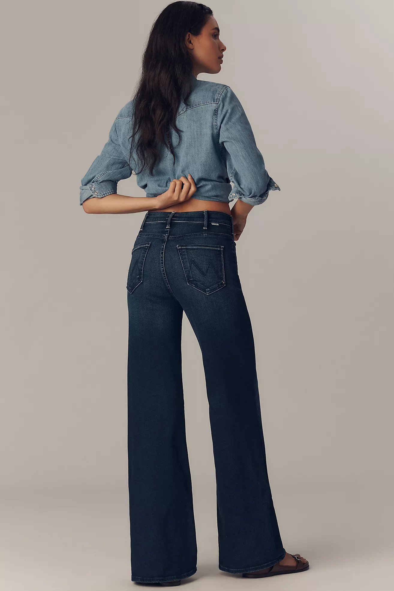 MOTHER The Hustler Roller Sneak High-Rise Wide-Leg Jeans | Anthropologie (US)