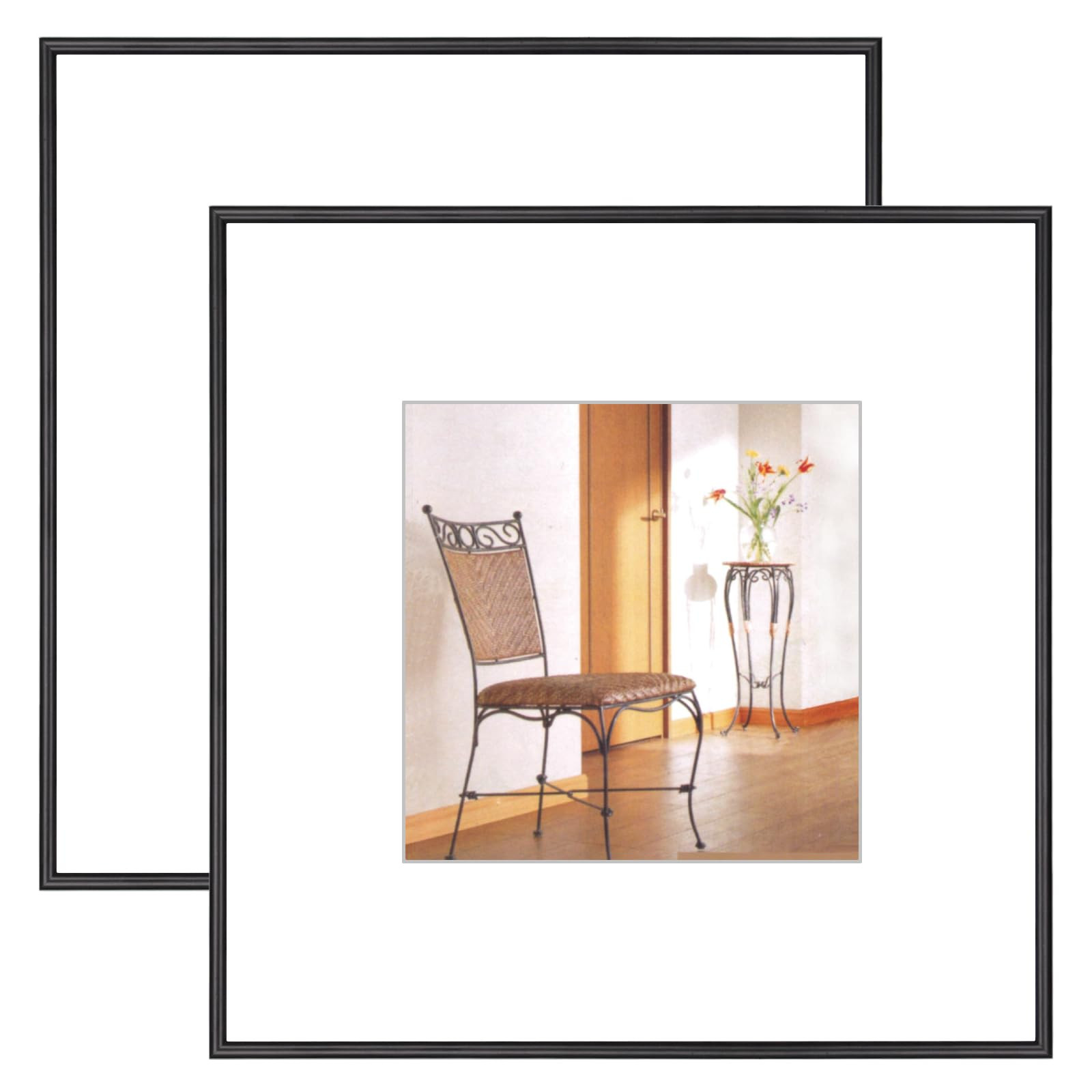 10x10 Picture Frame Set of 2, Black Matte Thin Modern Metal, Square Frame for Desktop and Wall Mo... | Amazon (US)