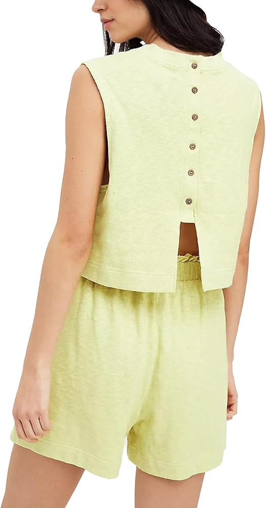 Lounge Sets for Women Summer 2 Piece Outfits Sleeveless Tank Tops Matching Shorts Workout Set Bea... | Amazon (US)