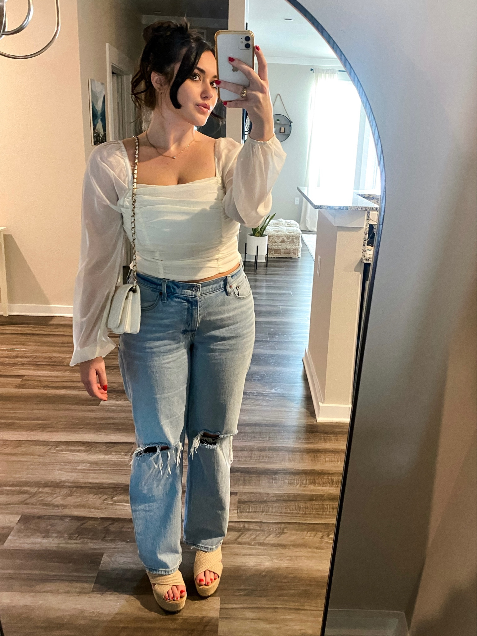 casual spring outfit

Abercrombie jeans, casual outfit, spring outfit, wedges and jeans, Delaney Childs bun 

#LTKSpringSale 

#LTKsalealert