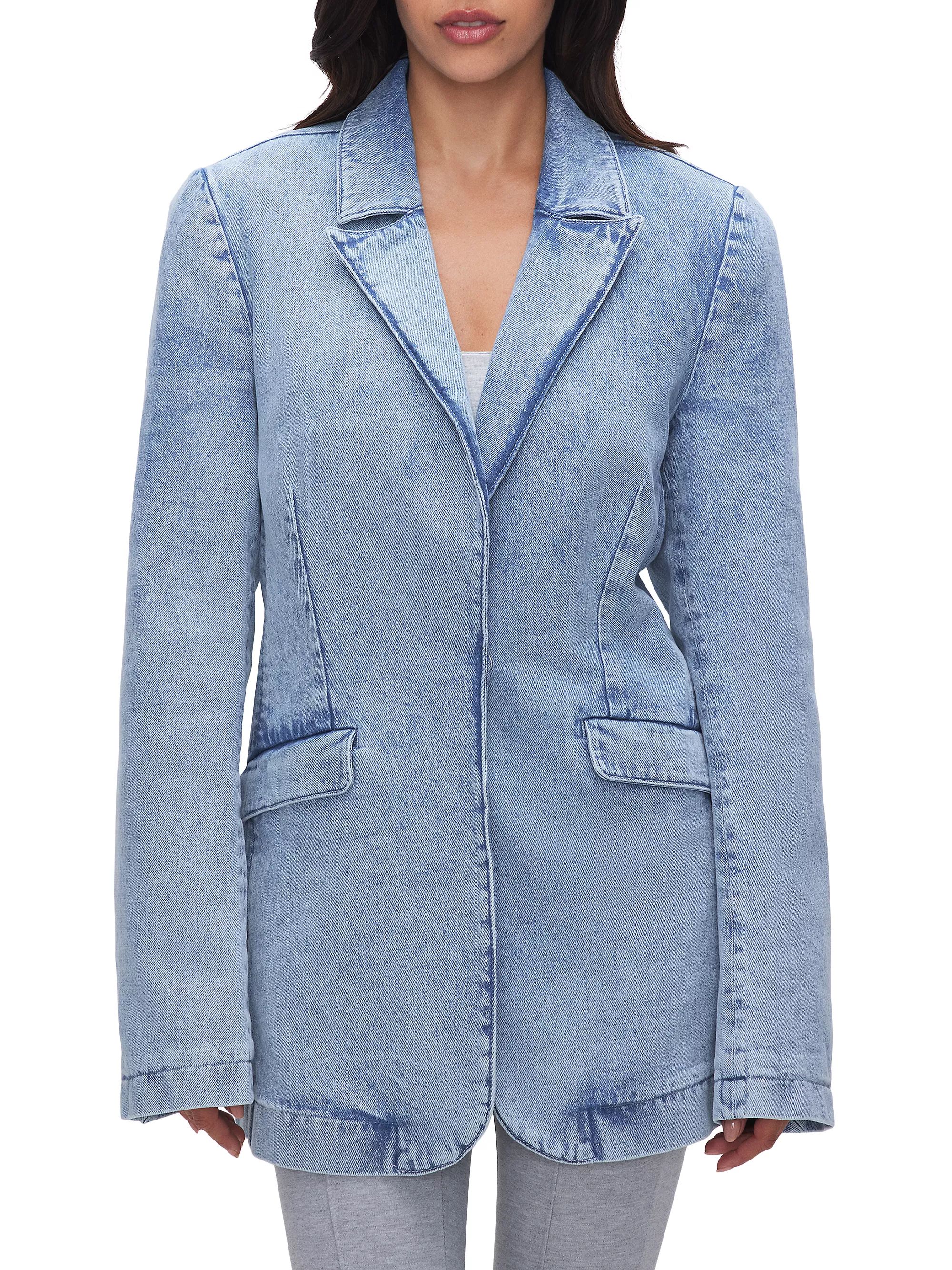 Denim Cotton-Blend Blazer | Saks Fifth Avenue