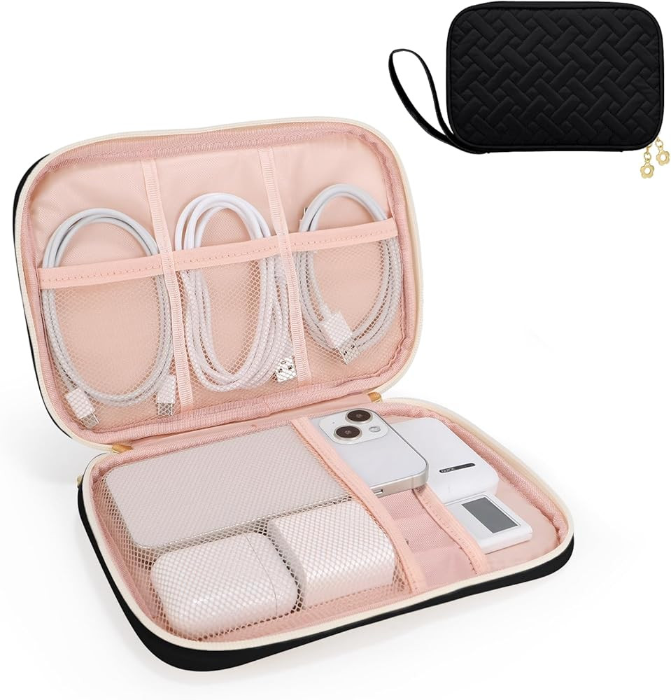 Electronics Organizer Travel Case, Charger Bag Cord Organizer Travel, Compact Tech Pouch Cable Or... | Amazon (US)