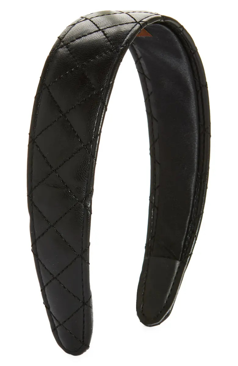 Wide Quilted Faux Leather Headband | Nordstrom