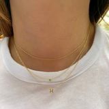 14K Gold One Drop Mini Initial Necklace | Van Der Hout Jewelry