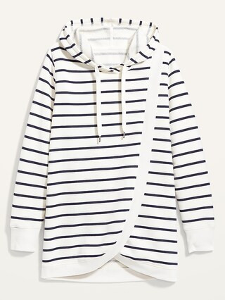 Maternity Vintage Cross-Front Nursing Tunic Hoodie | Old Navy (US)