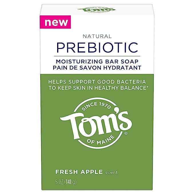 Tom's of Maine Prebiotic Moisturizing Natural Bar Soap, Fresh Apple, 5 oz. | Amazon (US)