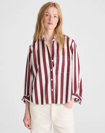 The Signature Y-Neck Shirt in Poplin | Madewell