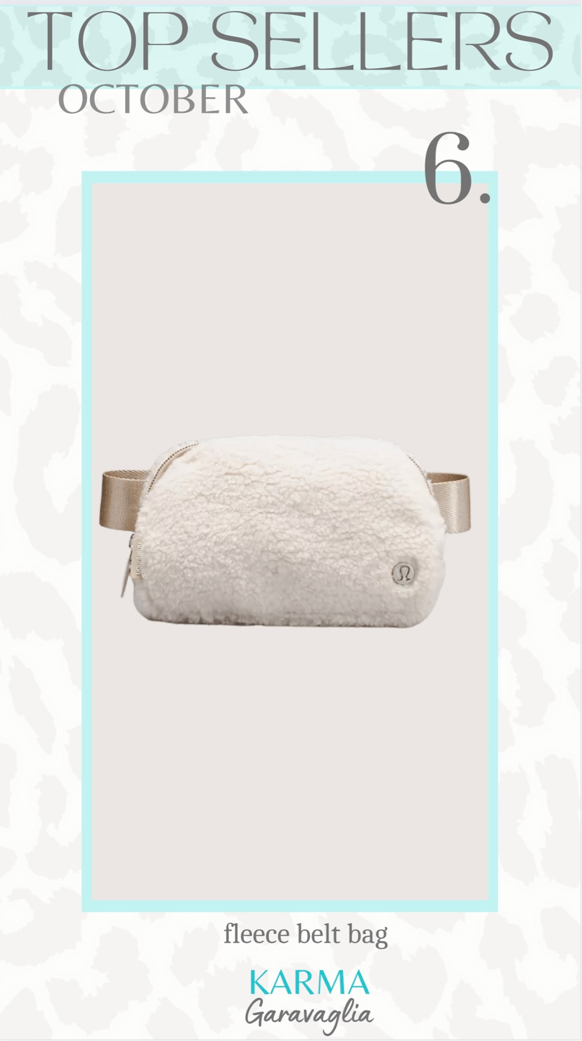 I love my fleece belt bag for on the go! I have this cream color one. The sherpa looks so nice too! Great gift idea! 🎁

Top sellers, top seller, bestseller, bestsellers, Pink Lily, leather skirt, date night outfit, holiday outfit, Christmas outfit, Charlotte Tilbury makeup, nude lipstick in shade ‘KIM KW’, Laneige sleeping lip mask, lip mask, Abercrombie fleece pullover, Abercrombie fleece jacket, Stanley tumbler, Stanley cup, tumbler, bestseller tumbler, Lululemon, fleece belt bag, Sherpa belt bag, Lululemon everywhere belt bag, Quay sunglasses, Quay Australia, faux leather, faux leather bodysuit, Express, makeup remover, Cinema Secrets makeup brush cleaner, Barefoot Dreams, soft cardigan, cozy cardigan, Barefoot Dreams cardigan, Fall outfit, winter outfit, gift guide, gift idea, gift ideas, Christmas, @lululemon @pinklily @barefootdreams #lululemon #pinklily #express #stanleytumbler #quaysunglasses

Follow me @karmagaravaglia for more fashion finds, beauty faves, lifestyle, home decor, sales and more! So glad you’re here!! XO!!

#LTKSeasonal #LTKHoliday #LTKitbag