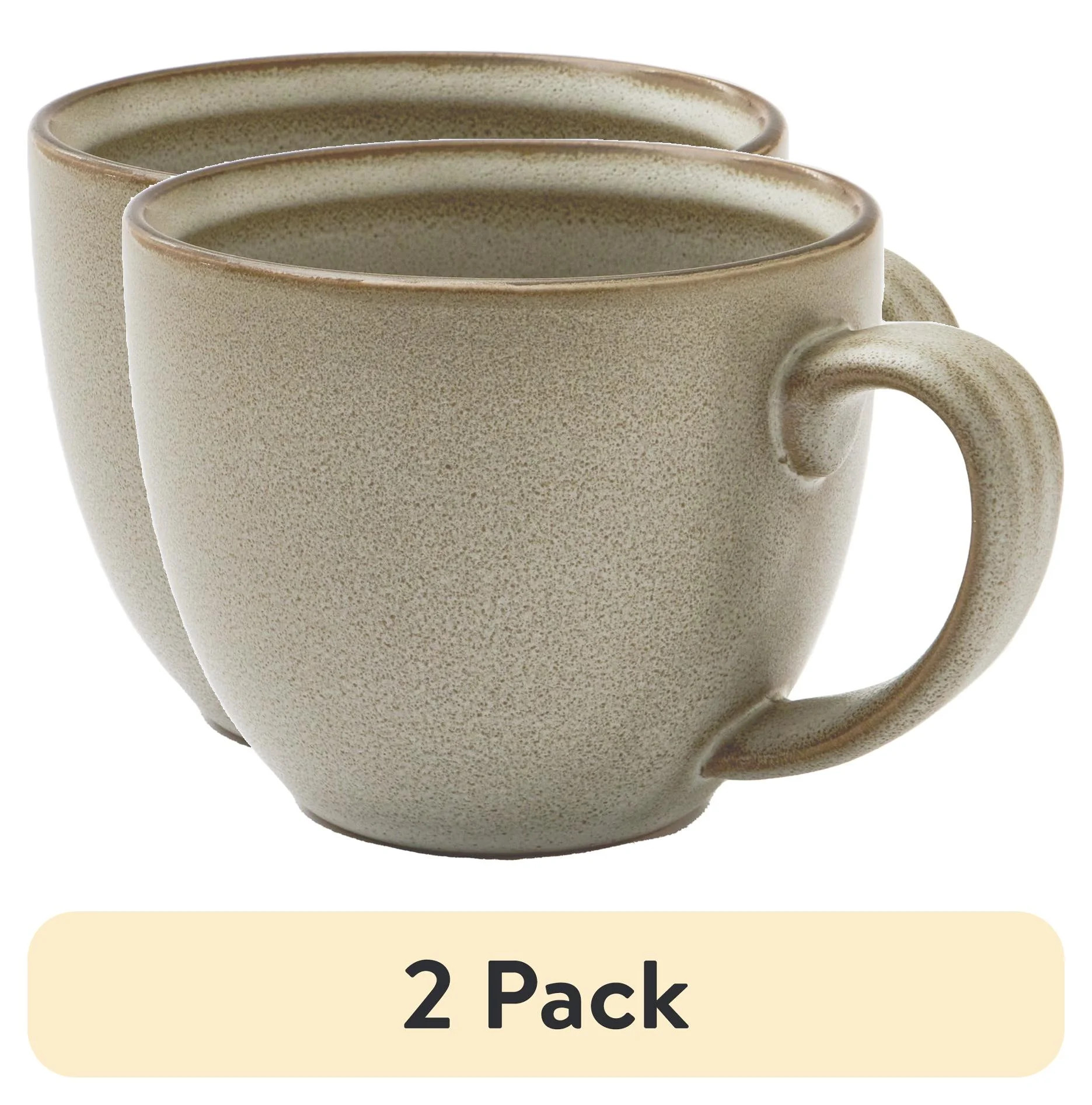 (2 pack) Better Homes and Gardens Banks Cream 14.2-ounce Stoneware Mug | Walmart (US)