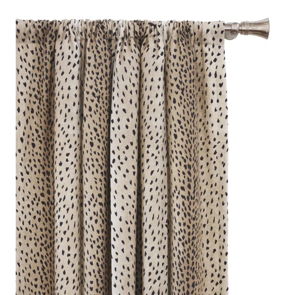 Sloane Linen Animal Print Room Darkening Rod Pocket Single Curtain Pane | Wayfair North America