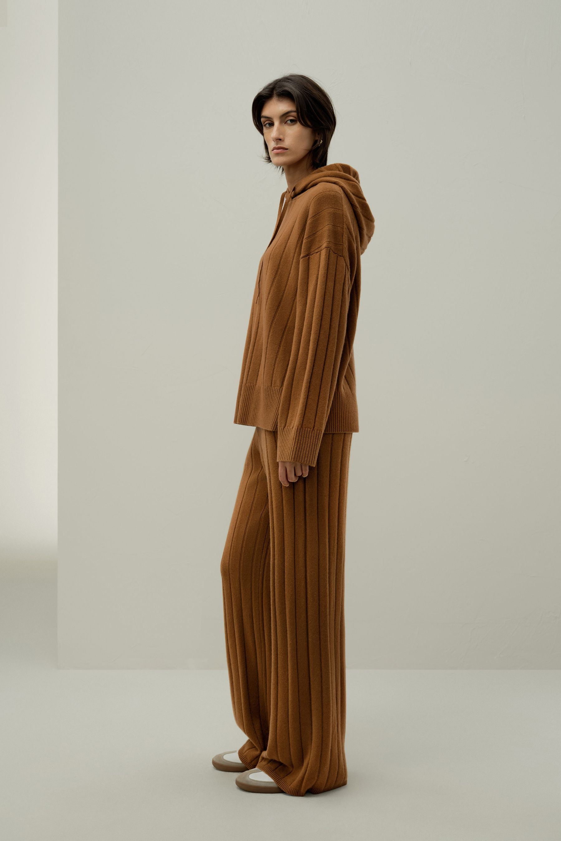 Ribbed Wide-Leg Pants | LILYSILK