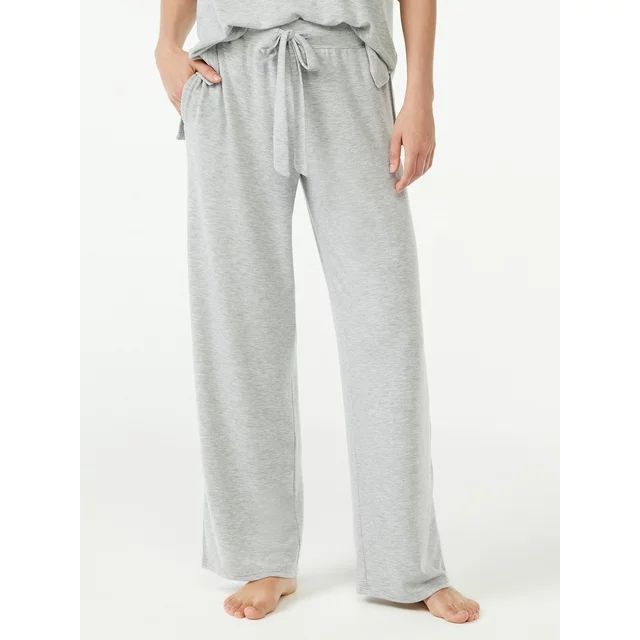 Joyspun Women's Hacci Knit Wide Leg Pajama Pants, Sizes S to 3X | Walmart (US)